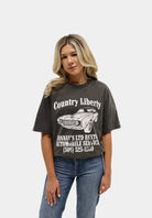 Country Liberty Hannay's Auto Graphic Tee with vintage-style automotive print on the front
