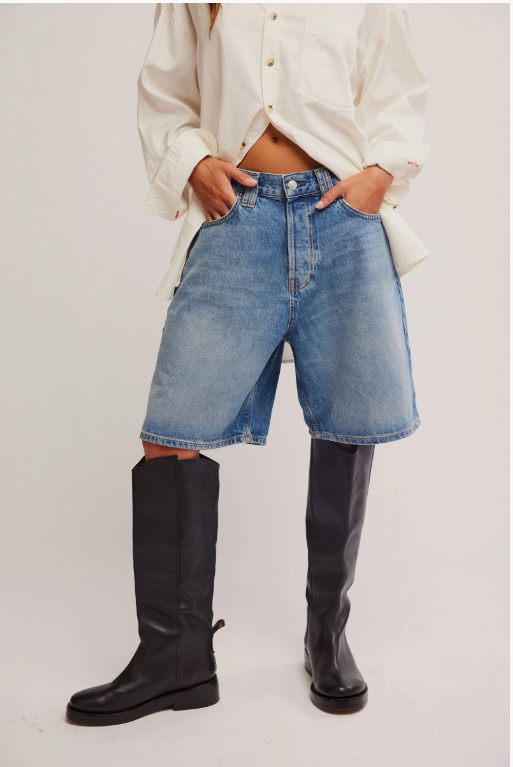 We The Free Montana Shorts with a relaxed, mid-rise fit and a button and zipper closure. Made from soft, lightweight fabric, these casual shorts feature a distressed, worn-in look with frayed hems for a laid-back, boho-inspired style, Haven