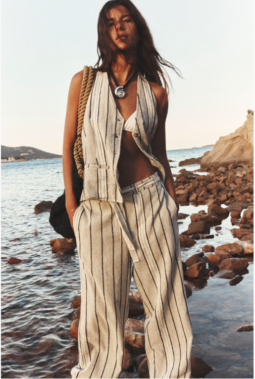 Free People Take Me to Paris Set featuring a matching top and bottoms with a relaxed, chic fit and soft, lightweight fabric, Rocky Stripe