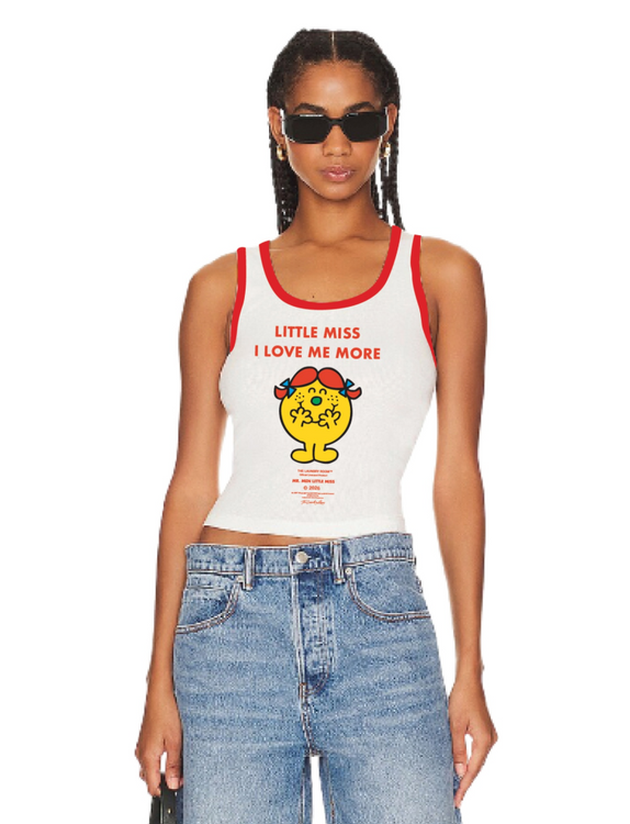 Little Miss I Love Me More Rib Tank | White & Red