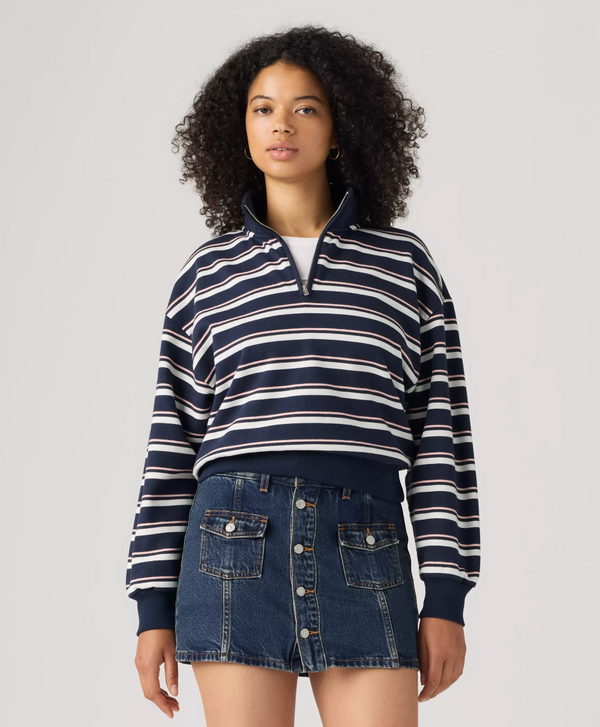 Everyday Quarter Zip | Ruby Stripe