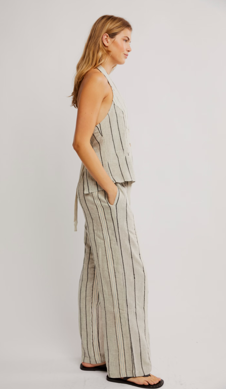 Free People Take Me to Paris Set featuring a matching top and bottoms with a relaxed, chic fit and soft, lightweight fabric, Rocky Stripe