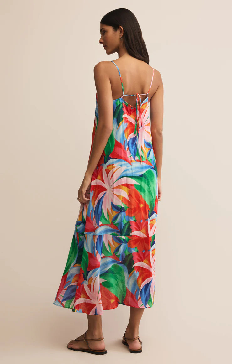 Z Supply Coast Villa Floral Midi Dress with floral print, lightweight feel, and relaxed midi silhouette for warm-weather style, Multi