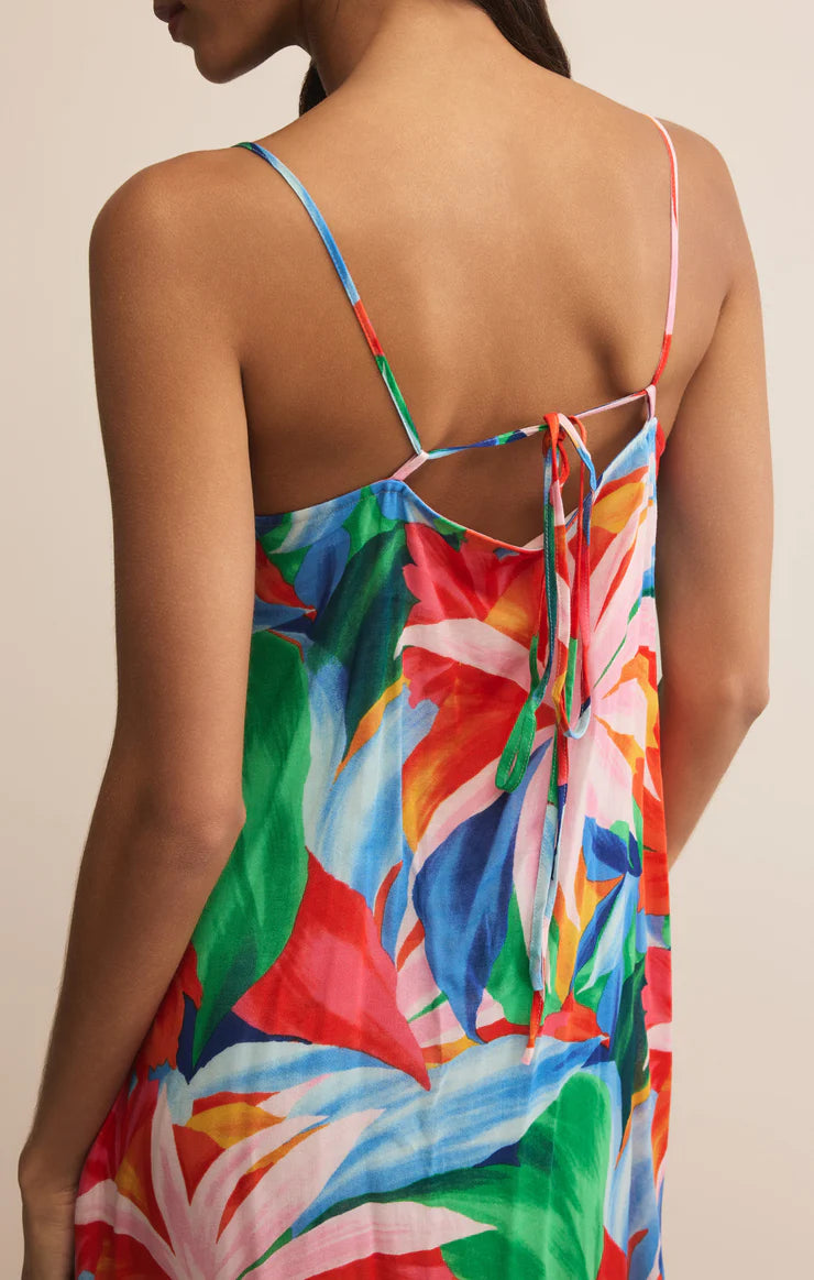 Z Supply Coast Villa Floral Midi Dress with floral print, lightweight feel, and relaxed midi silhouette for warm-weather style, Multi