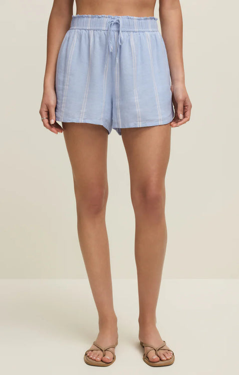 The Perfect Linen Striped Short | Blue Light