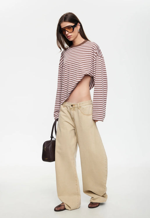 Bloom Long Sleeve | Chocolate Blush Stripe
