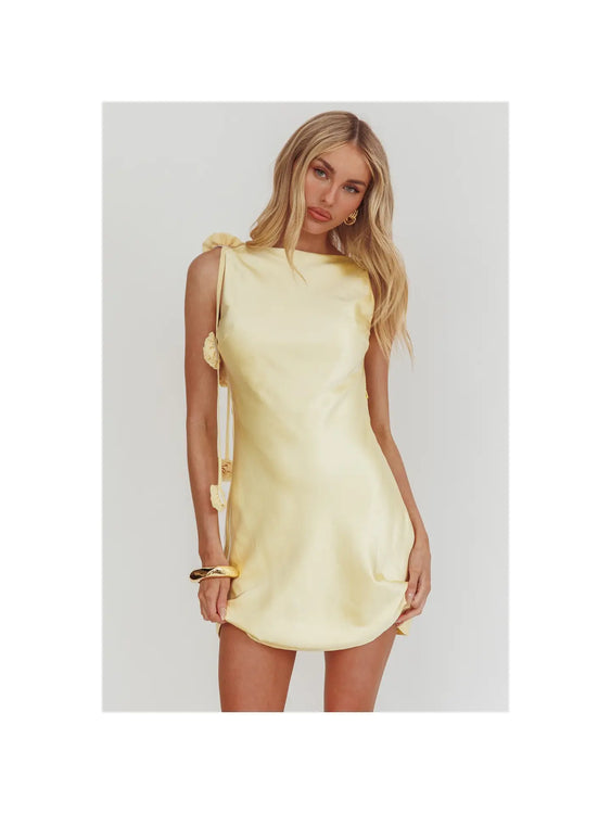 Boatneck Floral Mini Dress | Butter