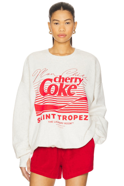 Cherry Coke Classic Crewneck Sweater | Pebble Heather
