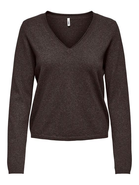 Loyal V-Neck Knit | Chocolate Torte Melange
