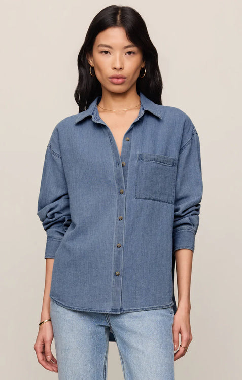 The Perfect Twill Button Up | Classic Indigo