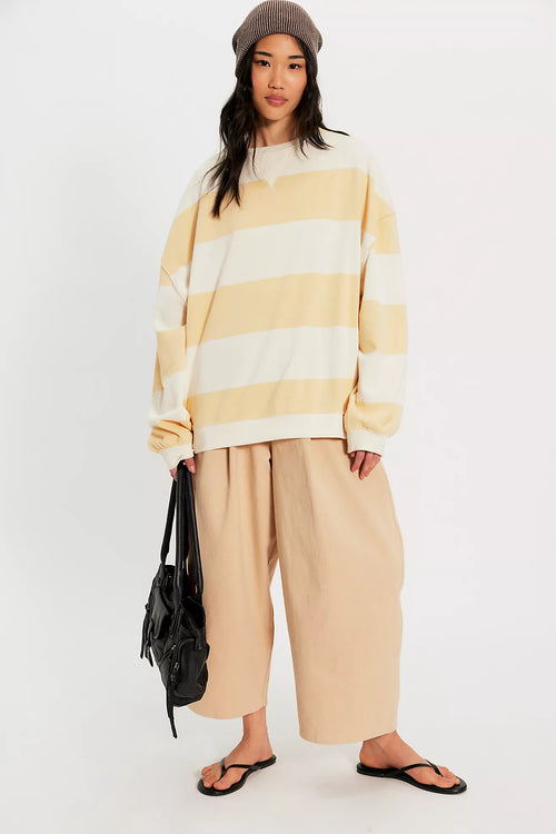 Classic Wide Striped Crew | Apricot Combo