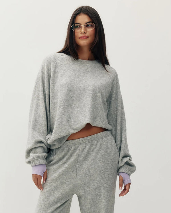 Clouded Texture Crew | Heather Grey