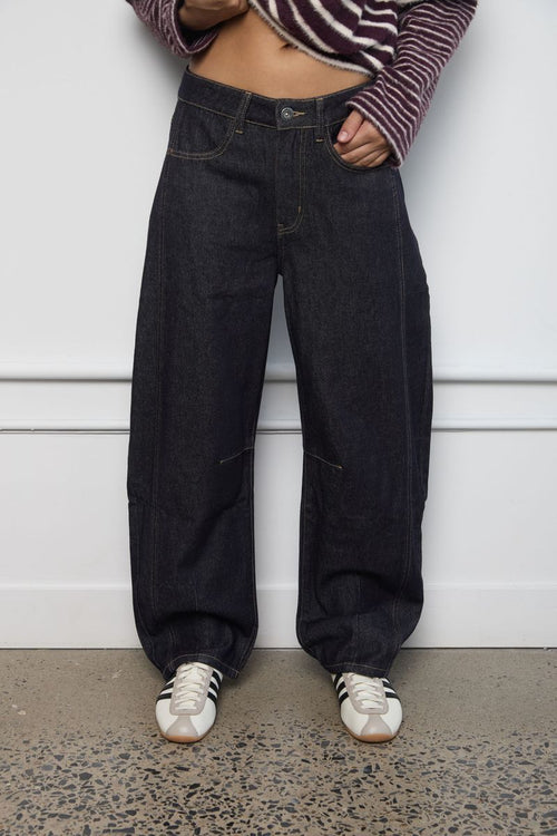 Jacqueline Barrel Leg Jeans | Dark Rinse