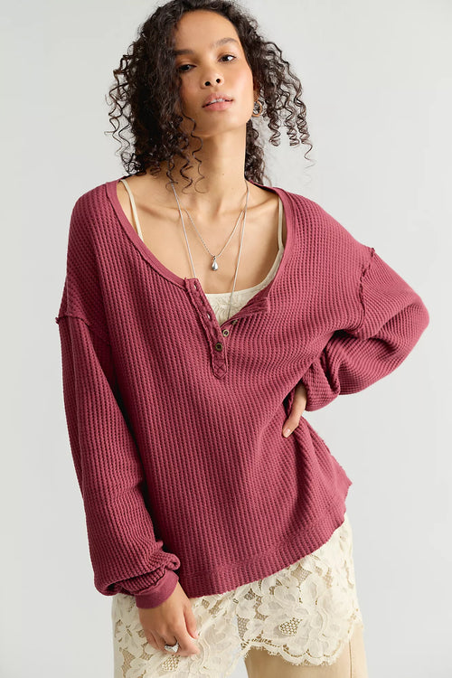 Montreal Oversized Thermal Henley | Dionysus