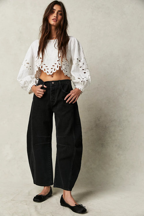 Good Luck Mid-Rise Barrel Jeans | Soundwave