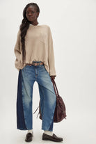 We The Free Dawson pocket thermal, long-sleeve waffle-knit top with relaxed fit and front chest pocket, Smooth Stone