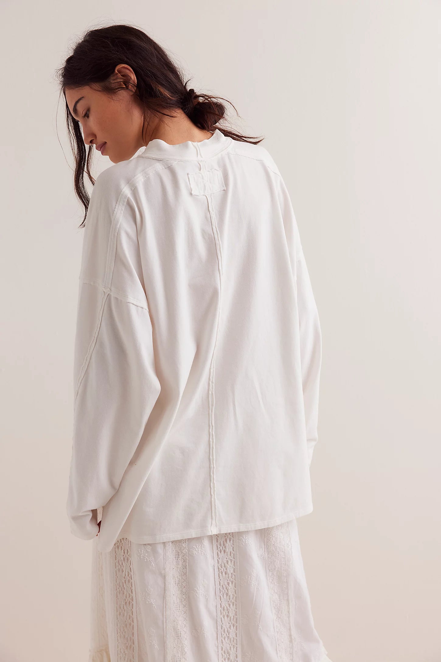 We the Free Heater Tee with a crew neckline, relaxed fit, and soft fabric, offering a comfortable, effortless style, Optic White