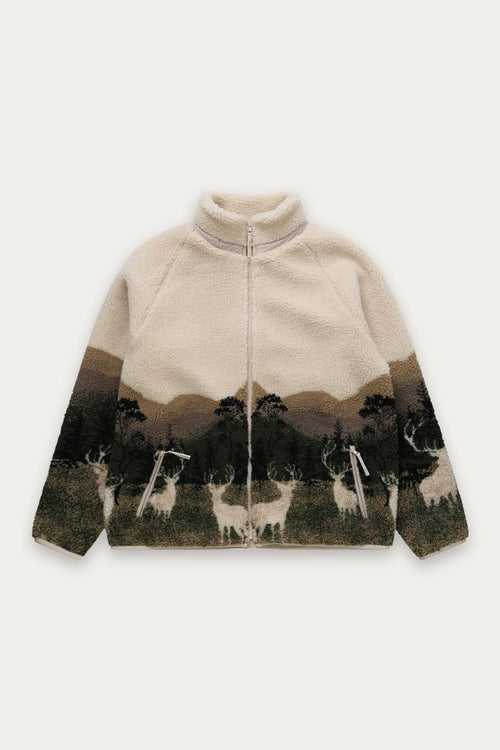 Printed Sherpa Jacket | Elk Wildlife
