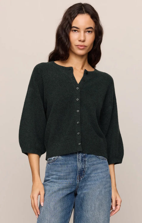 Valor Short Sleeve Cardigan | Emerald Cove