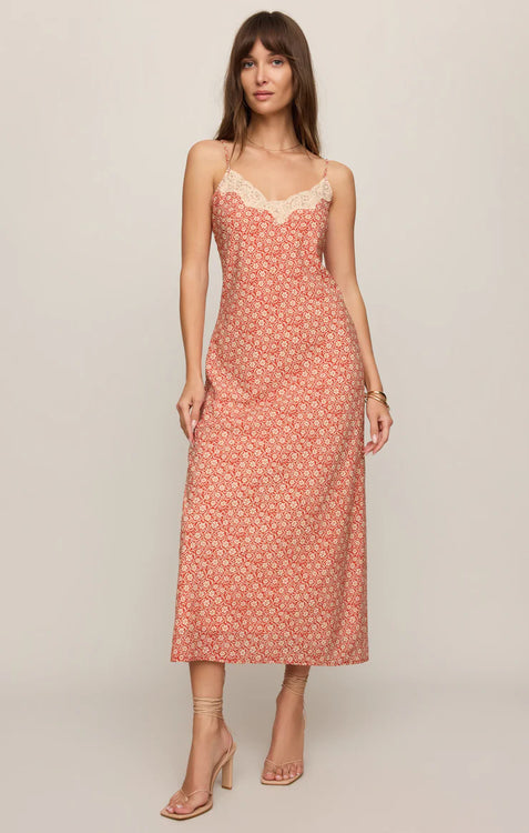 Emela Iris Floral Midi Dress | Chili Pepper