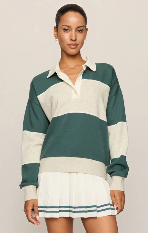 Study Break Polo Sweatshirt | Feather Grey