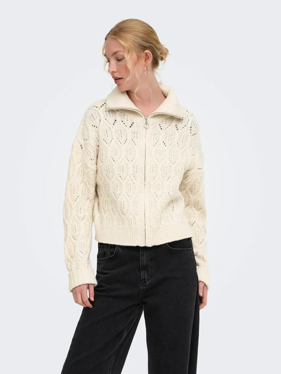 Freja Cable Zip Cardigan | Birch