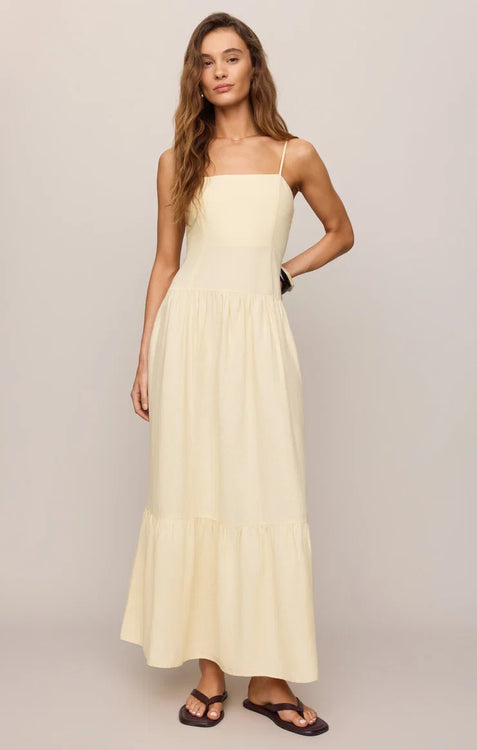 Georgie Sleeveless Maxi Dress | Lemon Chiffon