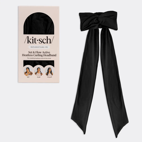 Set & Flow Heatless Curling Headband | Black