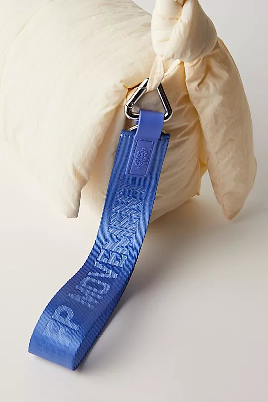 Free People There It Is Keychain – A sporty and versatile keychain with the FP Movement logo at the center, Blueberry