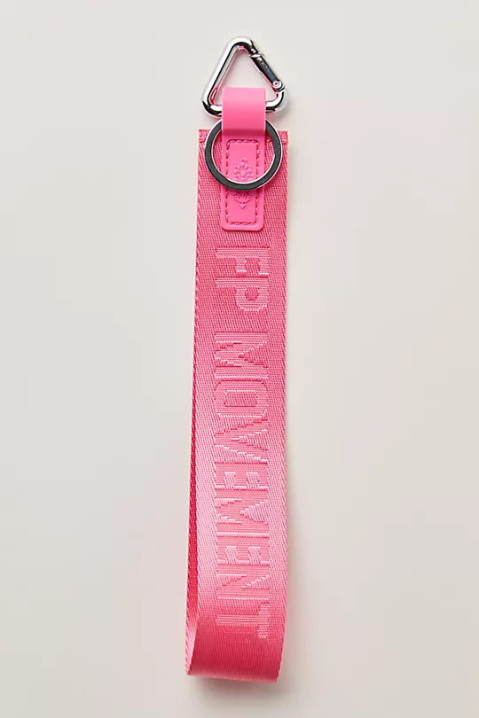 Free People There It Is Keychain – A sporty and versatile keychain with the FP Movement logo at the center, Bubble Gum