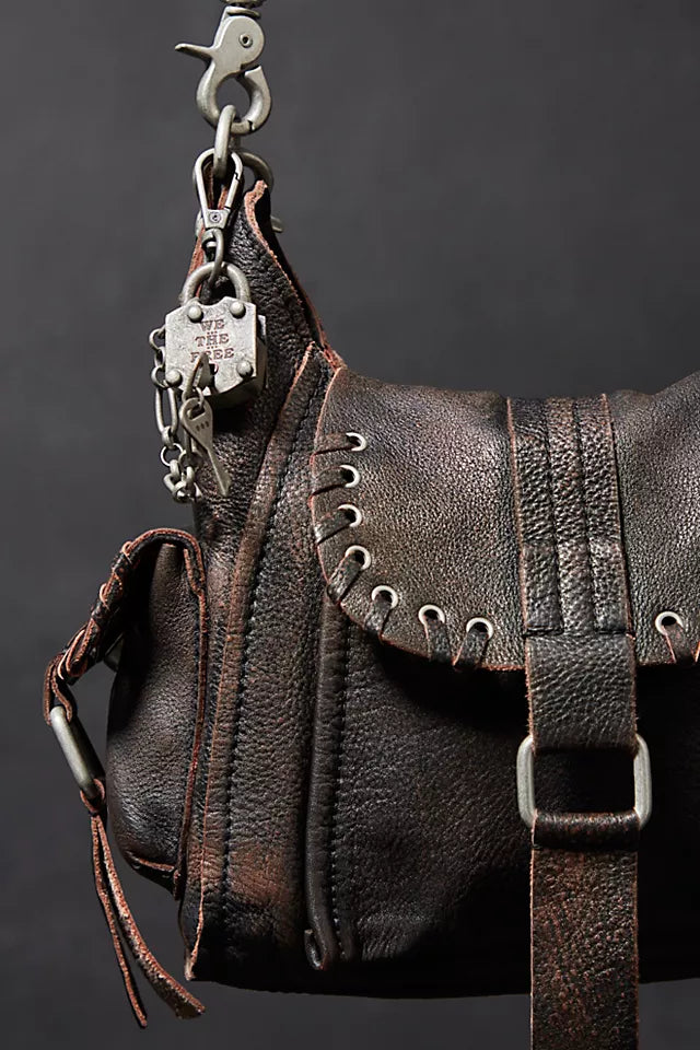 We the Free Baby Leigh Distressed Tote with a soft, durable fabric and roomy interior, perfect for carrying essentials in style, Aged Graphite