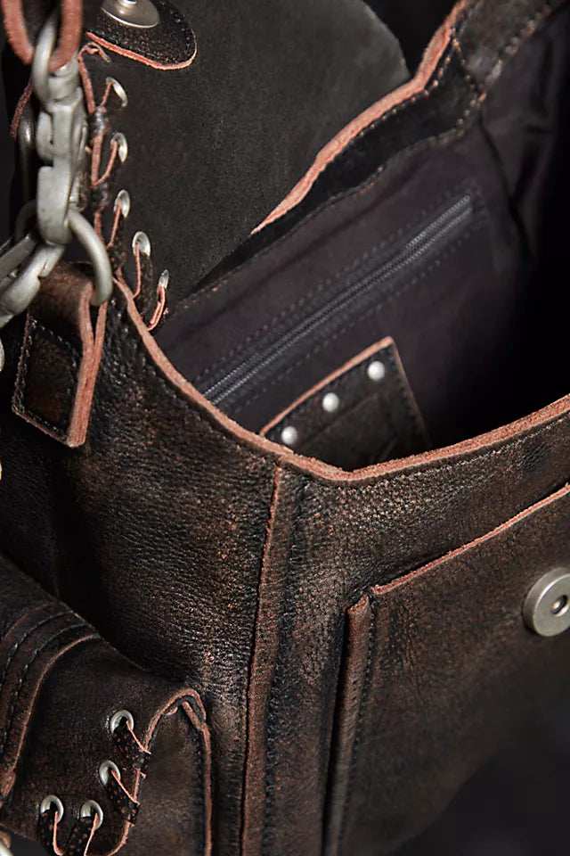 We the Free Baby Leigh Distressed Tote with a soft, durable fabric and roomy interior, perfect for carrying essentials in style, Aged Graphite