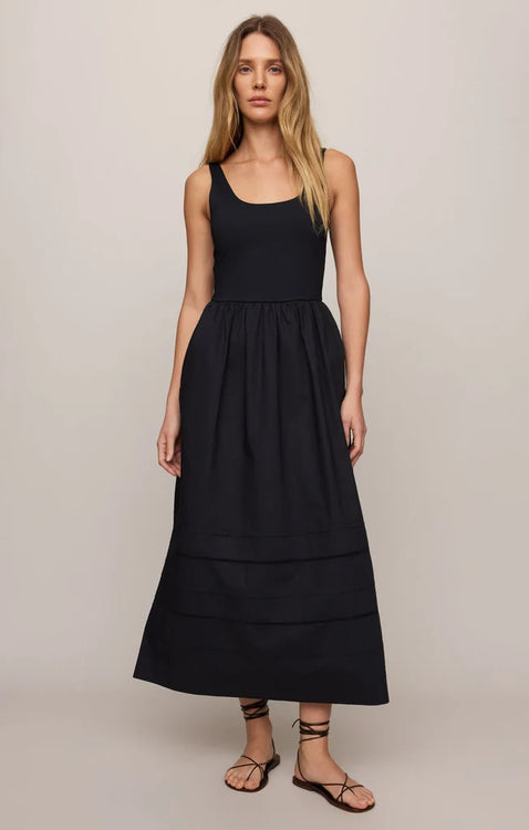 Johanna Sleeveless Midi Dress | Black
