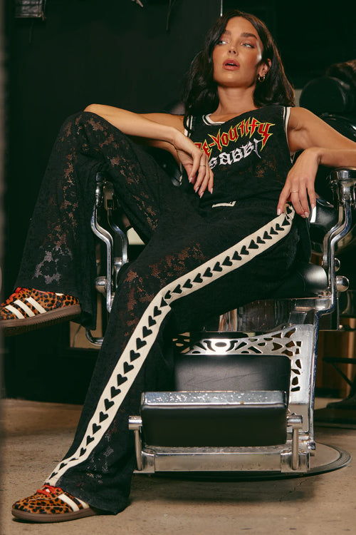 The Raving Heart Lace Pants | Black