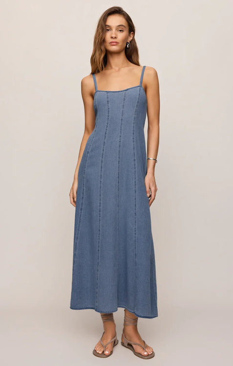 Leonora Denim Midi Dress | Classic Indigo