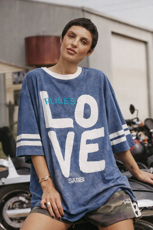 The Very Oversized Love Revolution Tee | Blue