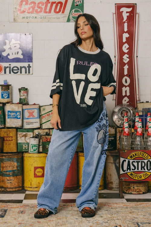 The Very Oversized Love Revolution Tee | Black