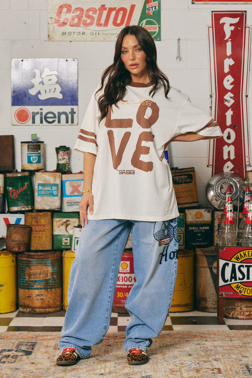 The Very Oversized Love Revolution Tee | Off White