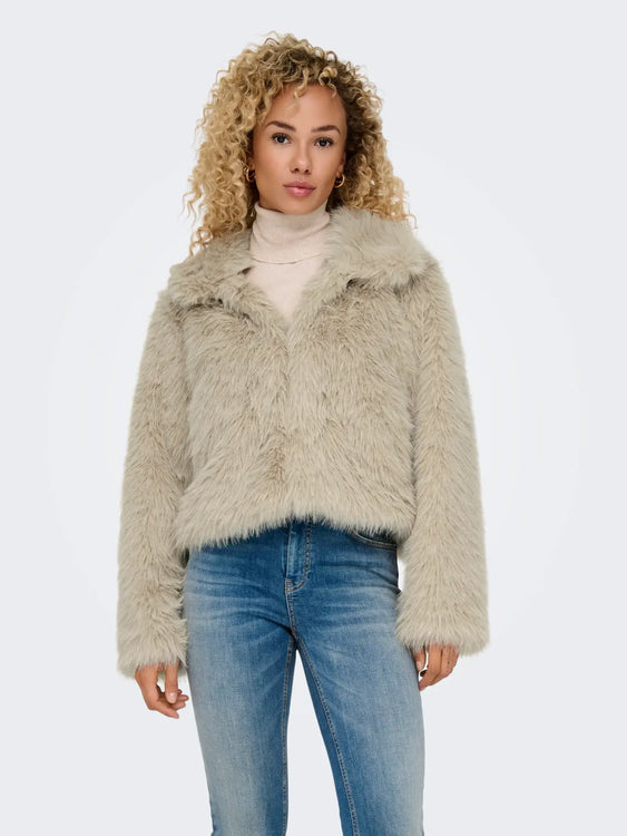 Manny Faux Fur Jacket | Pumice Stone