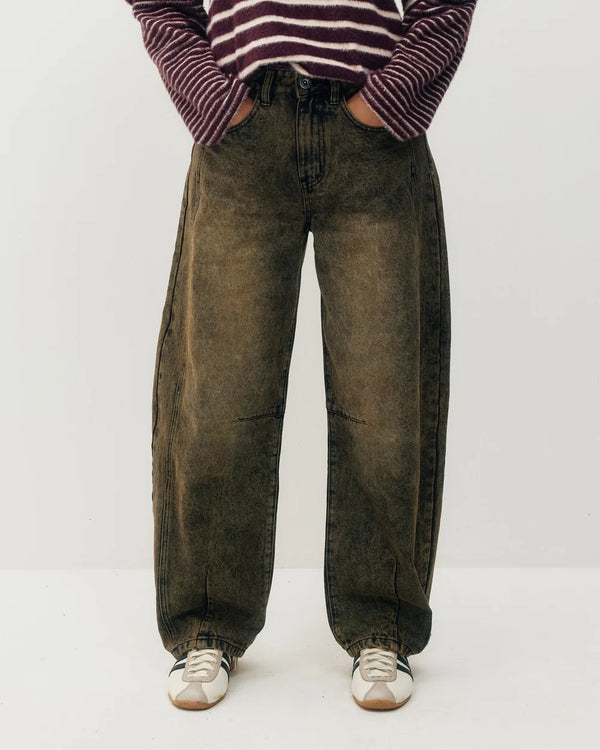 Jacqueline Barrel Leg Jeans | Mineral Stone