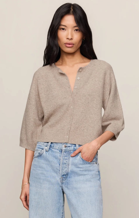 Valor Short Sleeve Cardigan | Natural Heather