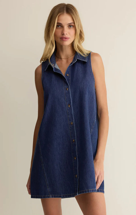 New Light Denim Mini Dress | Deep Water