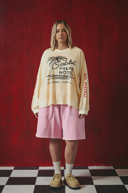 The Palms Hotel Long Sleeve Tee | Pastel Peach