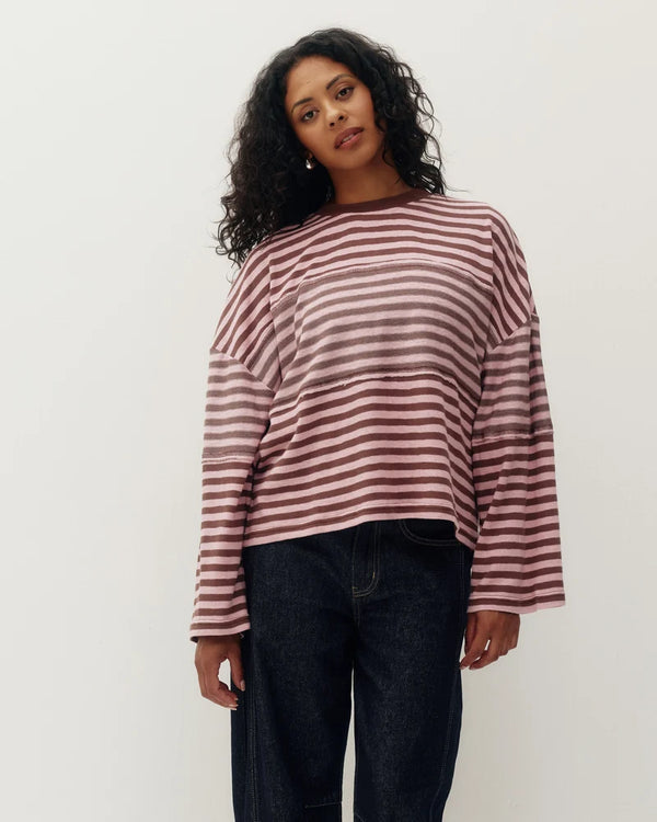 Morning Stripe Jersey | Cocoa/Pink