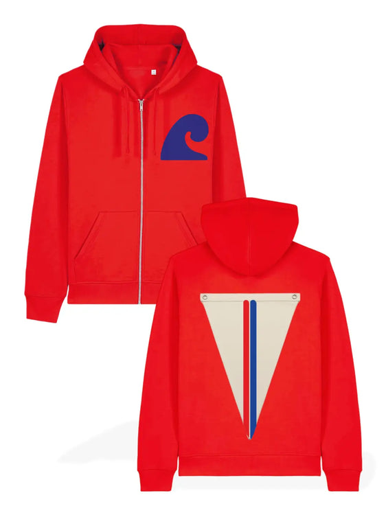 Cabana Club Surf Flag Zip Hoodie | Signal Red