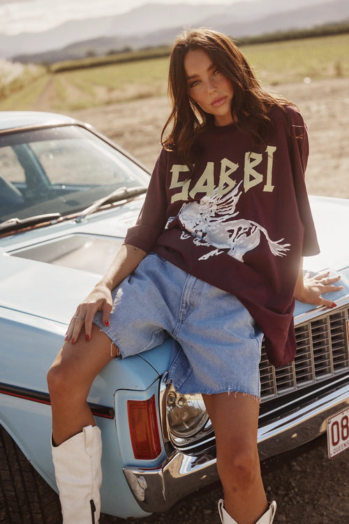 The Very Oversized Rhinestone Tee | Aubergine