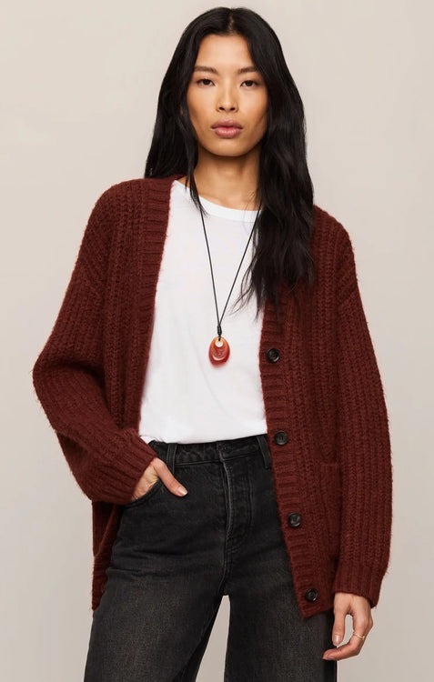 Whitmore Oversized Cardigan | Velvet Rouge