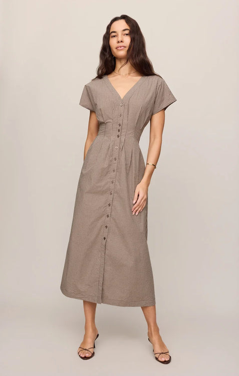 Sanna Gingham Maxi Dress | Dark Chocolate