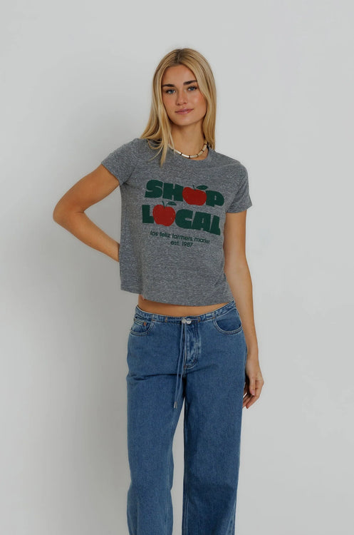 Shop Local Femme Crew Tee | Heather Grey