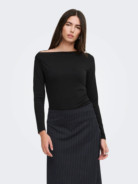 Sia Asymmetric Long Sleeve | Black